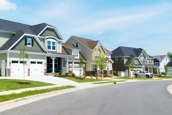 Street of suburban homes